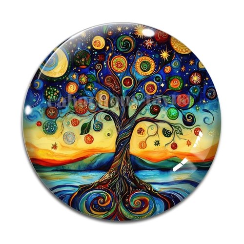 Cabochon arbre de vie, cabochon résine - ou verre rond différente taille