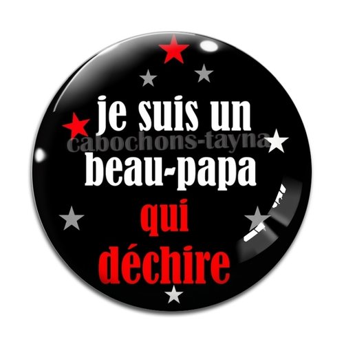 Cabochon beau papa, cabochon résine ou verre rond différente taille