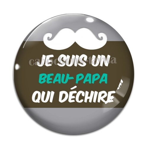 Cabochon beau papa qui déchire, cabochon résine ou verre rond différente taille