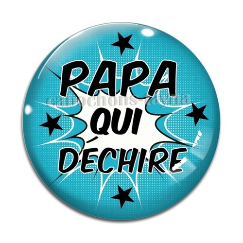 Cabochon papa qui déchire, cabochon résine ou verre rond différente taille