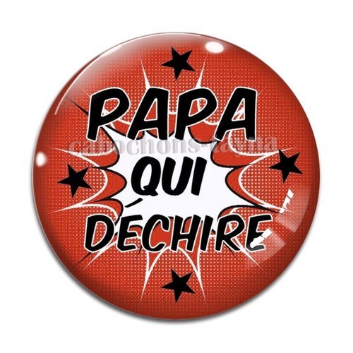 Cabochon papa qui déchire, cabochon résine ou verre rond différente taille
