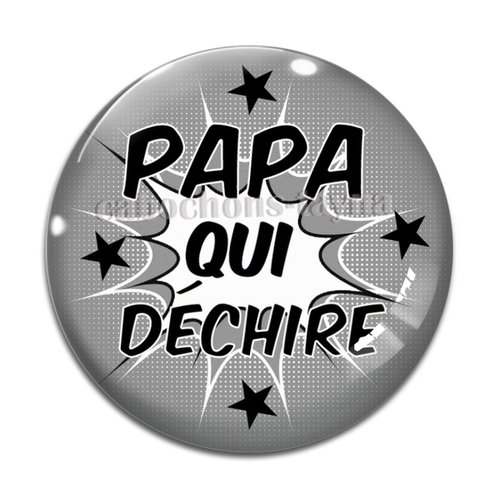 Cabochon papa qui déchire, cabochon résine ou verre rond différente taille