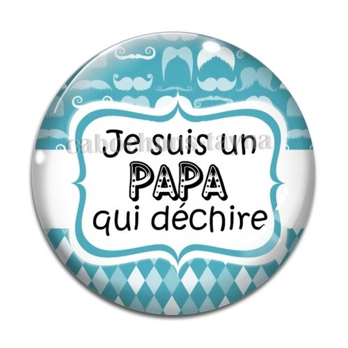 Cabochon papa qui déchire, cabochon résine ou verre rond différente taille