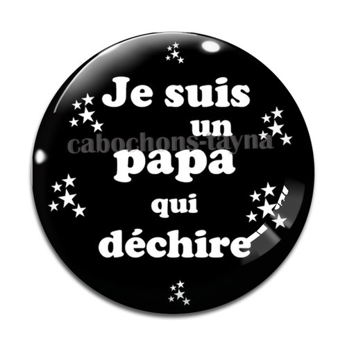 Cabochon papa qui déchire, cabochon résine ou verre rond différente taille