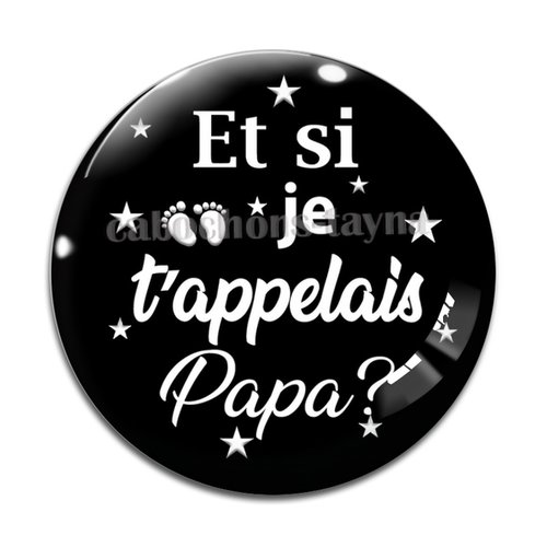 Cabochon futur papa, cabochon résine ou verre rond différente taille