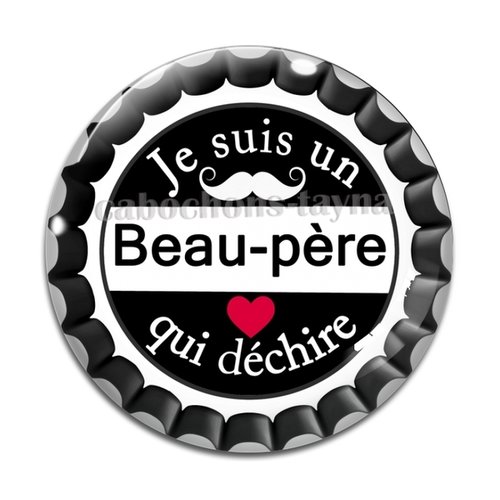 Cabochon beau père qui déchire, cabochon résine ou verre rond différente taille