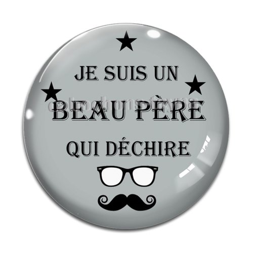 Cabochon beau père qui déchire, cabochon résine ou verre rond différente taille