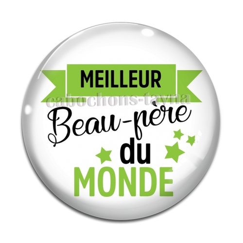Cabochon meilleur beau père, cabochon résine ou verre rond différente taille