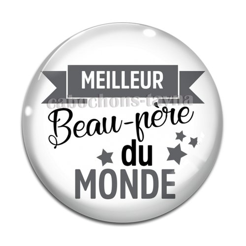 Cabochon meilleur beau père, cabochon résine ou verre rond différente taille