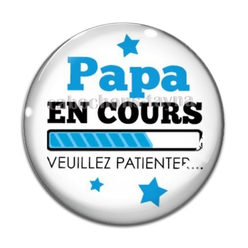 Cabochon futur papa, cabochon résine ou verre rond différente taille