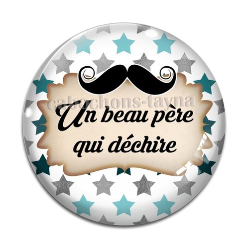 Cabochon beau père qui déchire, cabochon résine ou verre rond différente taille