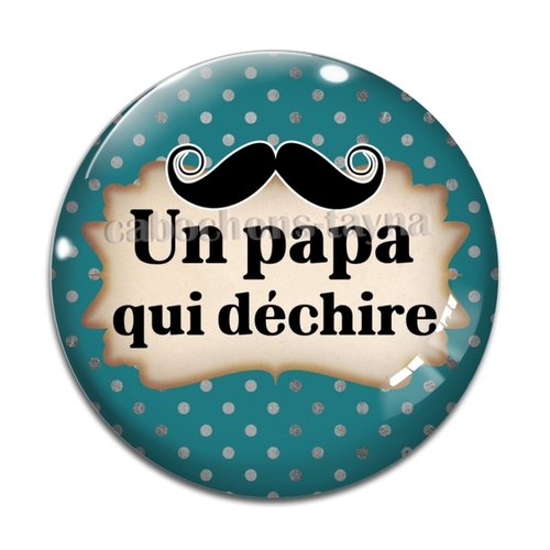Cabochon papa qui déchire, cabochon résine ou verre rond différente taille