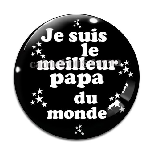 Cabochon meilleur papa du monde, cabochon résine ou verre rond différente taille