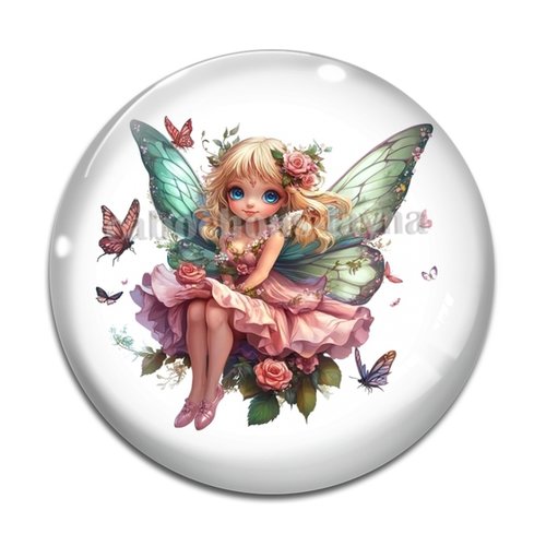 Cabochon petite fée, cabochon résine ou verre rond différente taille