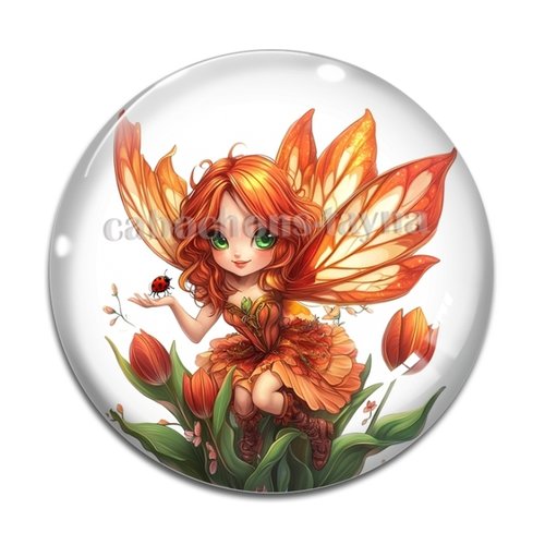 Cabochon petite fée, cabochon résine ou verre rond différente taille