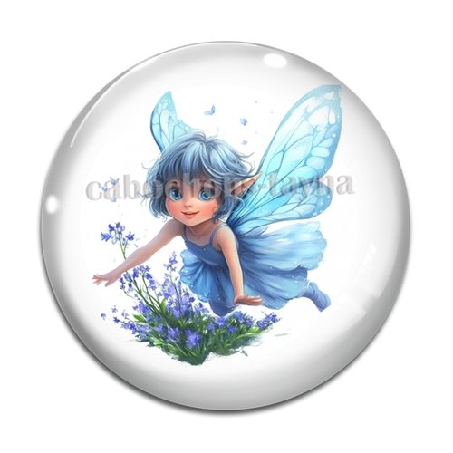 Cabochon petite fée, cabochon résine ou verre rond différente taille