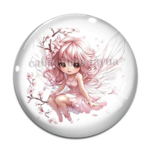 Cabochon petite fée, cabochon résine ou verre rond différente taille