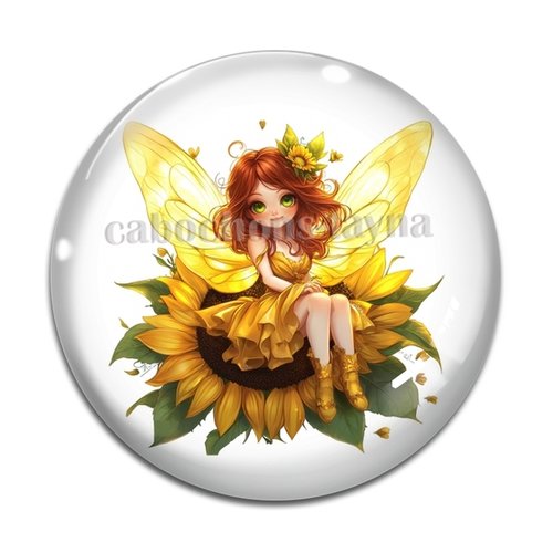 Cabochon petite fée, cabochon résine ou verre rond différente taille