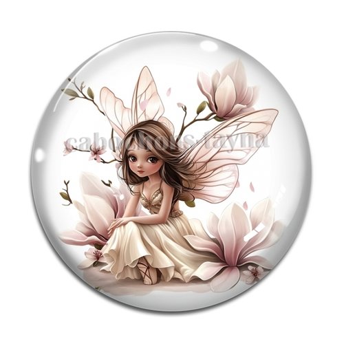 Cabochon petite fée, cabochon résine ou verre rond différente taille