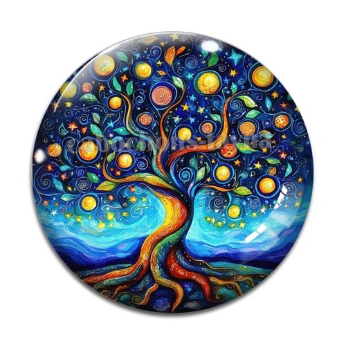 Cabochon arbre de vie, cabochon résine - ou verre rond différente taille