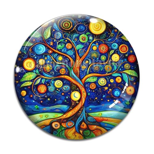 Cabochon arbre de vie, cabochon résine - ou verre rond différente taille