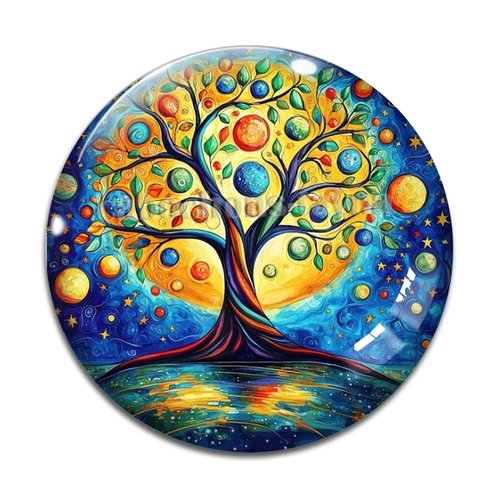 Cabochon arbre de vie, cabochon résine - ou verre rond différente taille