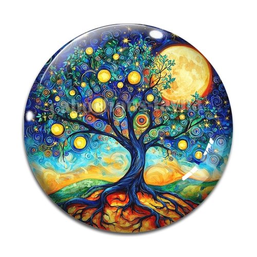 Cabochon arbre de vie, cabochon résine - ou verre rond différente taille