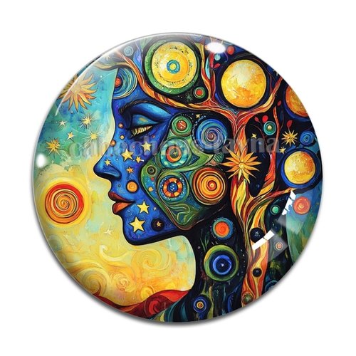 Cabochon femme arbre de vie, cabochon résine ou verre rond différente taille