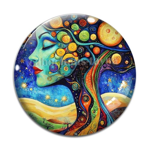 Cabochon femme arbre de vie, cabochon résine ou verre rond différente taille