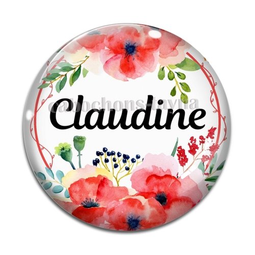Cabochon personnalisable prénom, résine ou verre rond différente taille