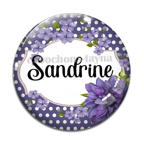 Cabochon personnalisable prénom, résine ou verre rond différente taille