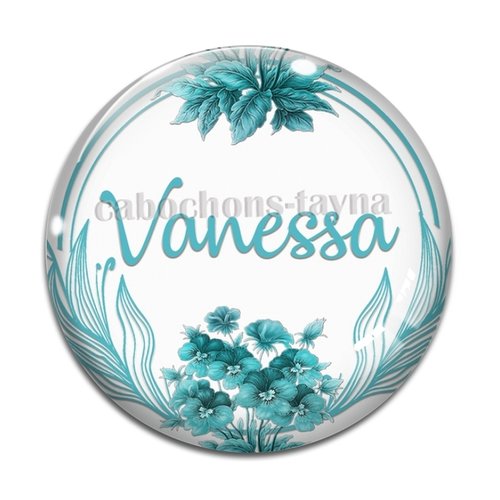 Cabochon personnalisable prénom, résine ou verre rond différente taille