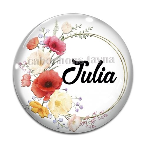 Cabochon personnalisable prénom, résine ou verre rond différente taille