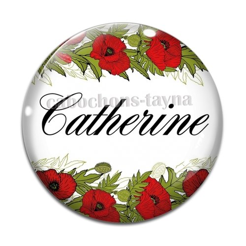 Cabochon personnalisable prénom, résine ou verre rond différente taille