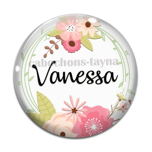 Cabochon personnalisable prénom, résine ou verre rond différente taille