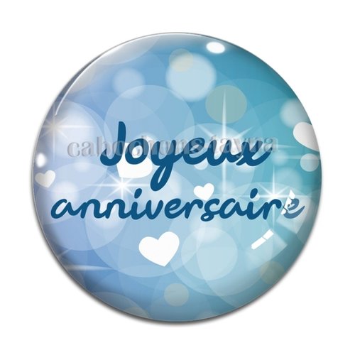 Cabochon joyeux anniversaire, cabochon résine ou verre rond différente taille