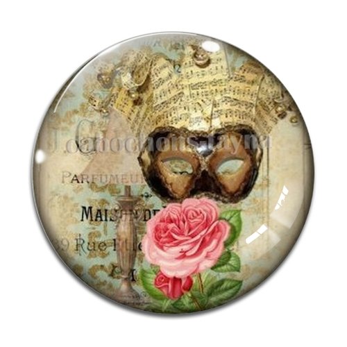 Cabochon fleur rose, résine ou verre différente taille