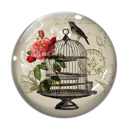 Cabochon fleur rose, résine ou verre différente taille
