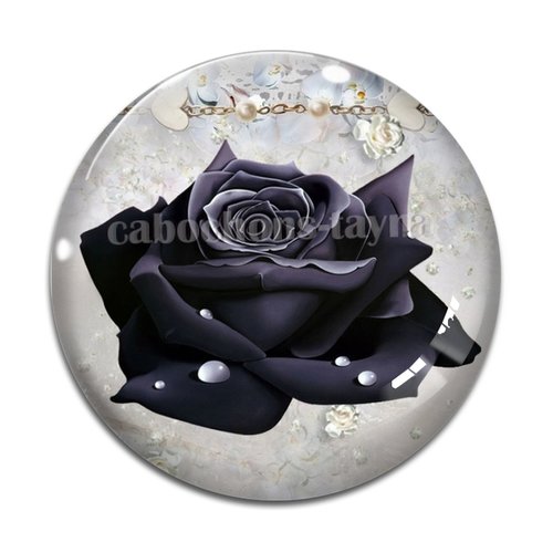 Cabochon fleur rose, résine ou verre différente taille