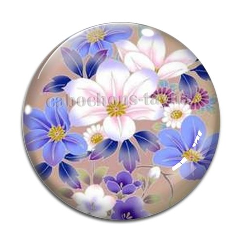 Cabochon fleur, résine ou verre différente taille