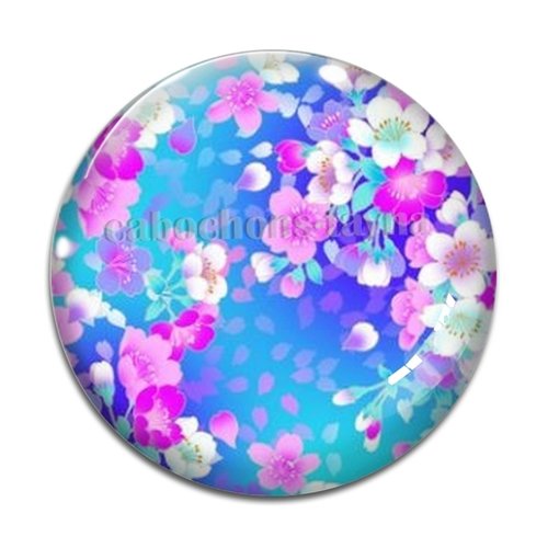 Cabochon fleur, résine ou verre différente taille