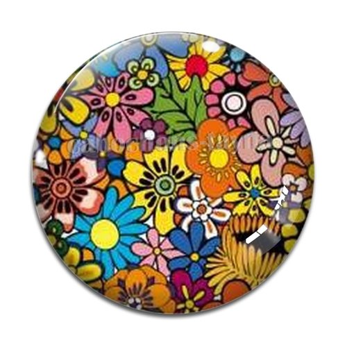 Cabochon fleur, résine ou verre différente taille