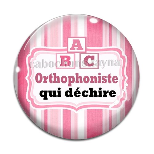 Cabochon orthophoniste qui déchire, résine ou verre différente taille