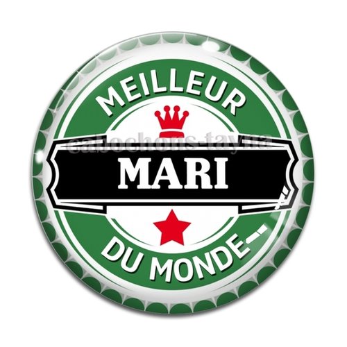 Cabochon meilleur mari du monde, résine ou verre différente taille