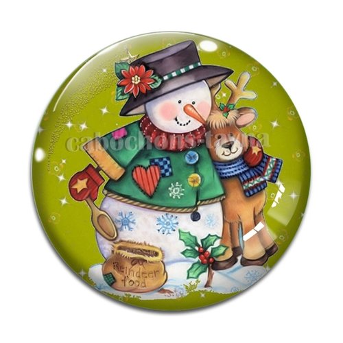 Cabochon bonhomme de neige, résine ou verre différente taille