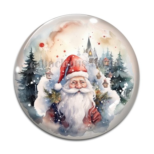 Cabochon papa noël, résine ou verre différente taille
