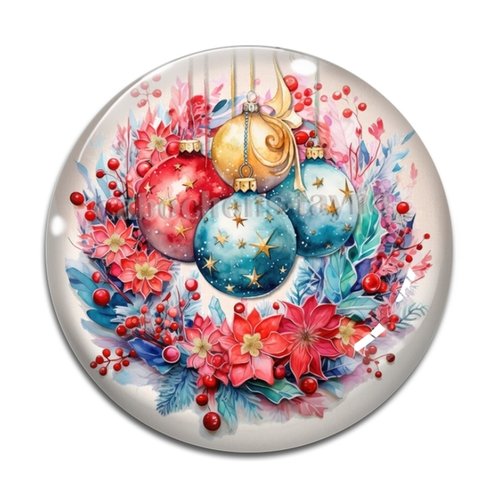 Cabochon boules de noël, résine ou verre différente taille