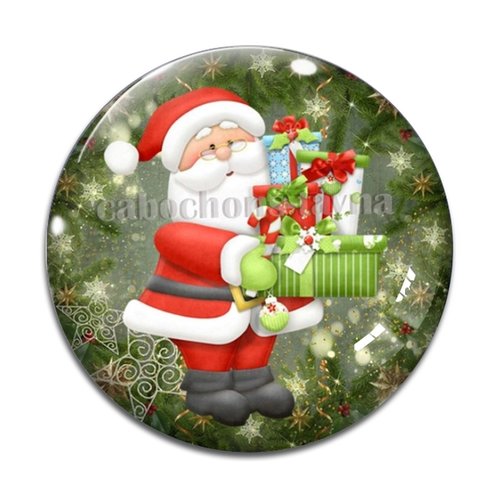 Cabochon papa noël, résine ou verre différente taille