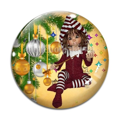 Cabochon lutin de noël, résine ou verre différente taille