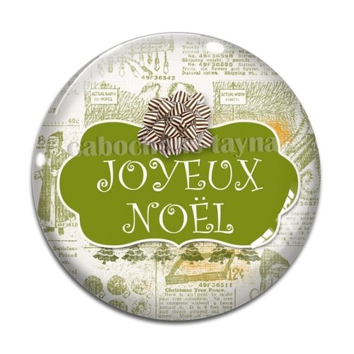 Cabochon joyeux noël, résine ou verre différente taille